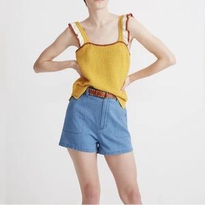 Madewell Yellow Crochet Top Size L